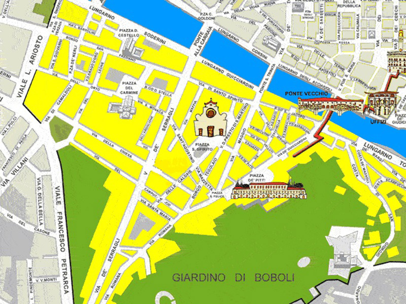 Mappa Oltrarno